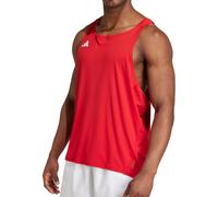 adidas Adizero Essentials Mens Running Vest Red Run Lightweight Jogging Tank Top