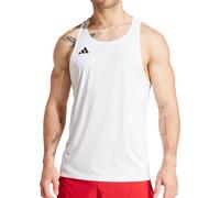 adidas Adizero Essentials Mens Running Vest White Run Lightweight Tank Top