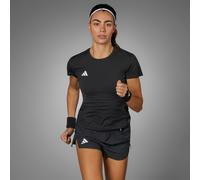 adidas Adizero Essentials Womens Running T-Shirt Breathable Top Black Blue White