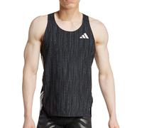 adidas Adizero Mens Running Vest Black Run Sleeveless Round Neck Tank Top