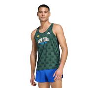 adidas Adizero NYC Men's Running Vest | UK L in Collegiate Green/Aurora Ivy