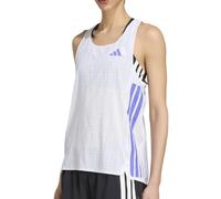 adidas Adizero Womens Running Vest White Run Sleeveless Round Neck Tank Top