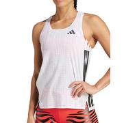 adidas Adizero Womens Running Vest White Run Sleeveless Round Neck Tank Top