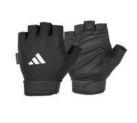 adidas Men's Essential Adjustable Gloves - White Weight Lifting, Black, Large (Palm 20 - 21.5 cm)