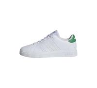 adidas Advantage Base 2.0 Shoes Junior Tennis, Cloud White/Cloud White/Green, 5 UK