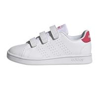 adidas Advantage Court Lifestyle Hook-and-Loop Shoes Tennis, Cloud White/Real Pink/Core Black, 1 UK Child