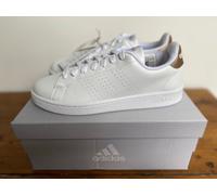 Adidas Advantage Gold/White Trainers UK 7.5 US 9 Womens Tennis Running Shoe