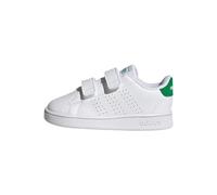 adidas Advantage Lifestyle Court Two Hook-and-Loop Shoes Tennis, Cloud White/Green/Core Black, 9.5 UK Child