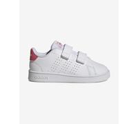 adidas Advantage Lifestyle Court Two Hook-and-Loop Shoes Tennis, Cloud White/Real Pink/Core Black, 3 UK Child