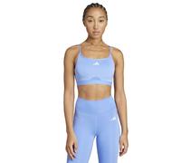 Adidas AeroReact Training 3 Stripes Sports Bra Blue Mix