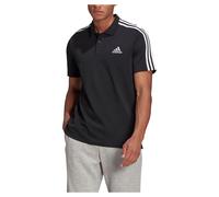 adidas Essentials 3 Stripe Polo Shirt Black