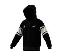adidas Men's All Blacks Leisurewear Full Zip Hoodie Sweatshirt, black/off white, M