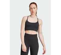 adidas All Me Light Support Rib Bra Long Line Bra, Black, Size M, Women Black