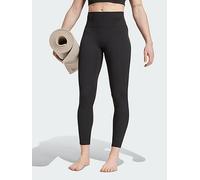 adidas All Me Rib 7/8 Leggings, Black, Size L, Inside Leg Regular, Women Black