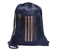 adidas Alliance Sackpack, Drawstring Backpack, Lightweight Small Gym Bag for Women and Men, Dark Blue/Rose Gold/2.0, One Size, Alliance Sackpack - Drawstring Backpack Small Bag for Men and Women