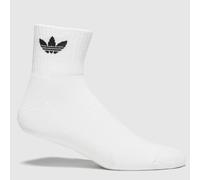 adidas Ankle Socks 3 Pack in White & Black, Logo Detail, Fabric, Size: 6.5-8 UK 6.5-8