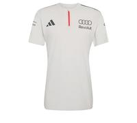 adidas Men's Audi Revolut Formula One Team 2026 Engineers & Marketing Polo Short Sleeve Shirt, Chalk Pearl/Iron met., S