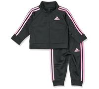 adidas Baby Girls 2 Piece Classic Jersey Tracksuit Set Jacket & Pants Tricot Tracksuit Set, Black/Light Pink, 6 Months