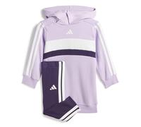 adidas Baby Girls SEASONAL ESSENTIALS TIBERIO 3 STRIPES FLEECE LEGGINGS SET, powder plum/aurora plum/white, 9-12 Months