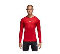 adidas Base Layer Mens Football Training Top Long Sleeve Gym Tee Red Sports