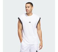 adidas Men's Basketball All World Sleeveless Tank, White/Black, XXL
