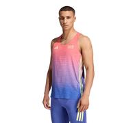 adidas Berlin Marathon Men's Running Vest | UK XL in Solar Turbo/Dual Indigo