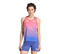 adidas Berlin Marathon Women's Running Vest | UK M in Solar Turbo/Dual Indigo