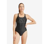 Adidas Womens Big Bars X-Back Swimsuit Colour: Black, Size: 30