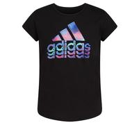 adidas Big Girls' Scoop Neck Tee, Black Multi, XL