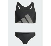 adidas Girl's Big Logo C-Back Bikini Set, Black, 5-6 Years