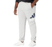 adidas Big & Tall Essentials Logo Single Jersey Tapered Pants Medium Grey Heather/White/White 3XLT