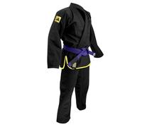 adidas BJJ Uniform - Lightweight 265g Ripstop Polycotton Brazilian Jiu Jitsu Gi, Drawstring Trousers with Reinforced Knee Padding - for BJJ Training and Competition - Response - Black, A2