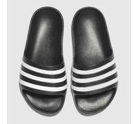 adidas Black & White Adilette Aqua Junior Sandals UK 10 (EU 28)