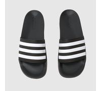adidas Black & White Adilette Shower Junior Slides UK 10