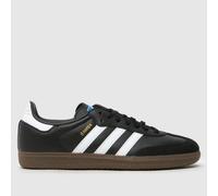 adidas Black & White Samba OG Youth Trainers UK 4