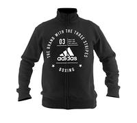adidas Boxing Track Jacket Men Women Training Running Gym Fitness Workout Adult Zip Top Black/White