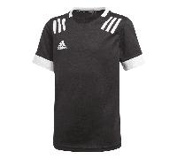 Adidas Boys 3-Stripes Rugby Jersey Colour: Black, Size: 7-8 years