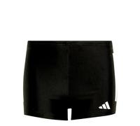 adidas Junior Boys 3 Stripe Boxer Swim Shorts - Black, Black/White, Size 11-12 Years Black/White