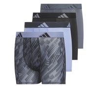 Adidas Boys' 4-Pack Microfibre Boxer Briefs, Athletic Fit, Designed for Active Sports and All Day Comfort, Black/Sparkle Blue/Grey, Large