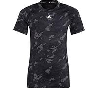 adidas Boy's AEROREADY Techfit Camo-Printed Tee, Grey Five/Carbon/Black/White, 13-14 Years