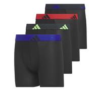 adidas Boys Athletic Fit Microfiber Boxer Brief Underwear (4-Pack) Designed for Active Sport and All Day Comfort, Black/Semi Lucid Blue/Signal Green, L
