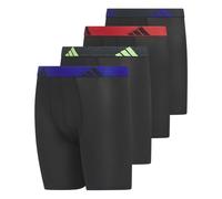 adidas Boys' Athletic Fit Microfiber Long Boxer Brief Underwear Designed for Active Sport and All Day Comfort (4 Pack), Black/Signal Green, XL