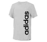 adidas Boys' Big Short Sleeve Logo Tee Shirt, Light Heather Grey Core, M
