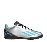 adidas Boys Boy's Junior X Crazyfast Messi.4 Turf Football Boots in Silver - Size UK 5.5