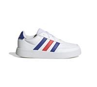 adidas Boys Boy's Juniors Breaknet Lifestyle Court Lace Shoes in White blue red - Size UK 4
