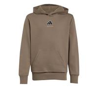 adidas Boy's Boys Slogan Fleece Hoodie Sweatshirt, Khaki Six, 7-8 Years