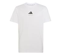 adidas Boy's Boys Slogan Single Jersey Shirt, White, 15-16 Years