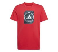 adidas Boy's CAMO Box Junior Boys Tshirt, Pure Ruby, 9-10 Years