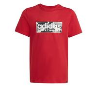 adidas Boy's CAMO Linear Junior Boys Graphic TEE, Better Scarlet, 9-10 Years