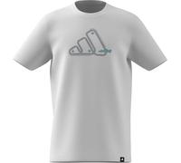 adidas Boy's CAMO Linear Junior Boys Graphic TEE, White, 12-13 Years